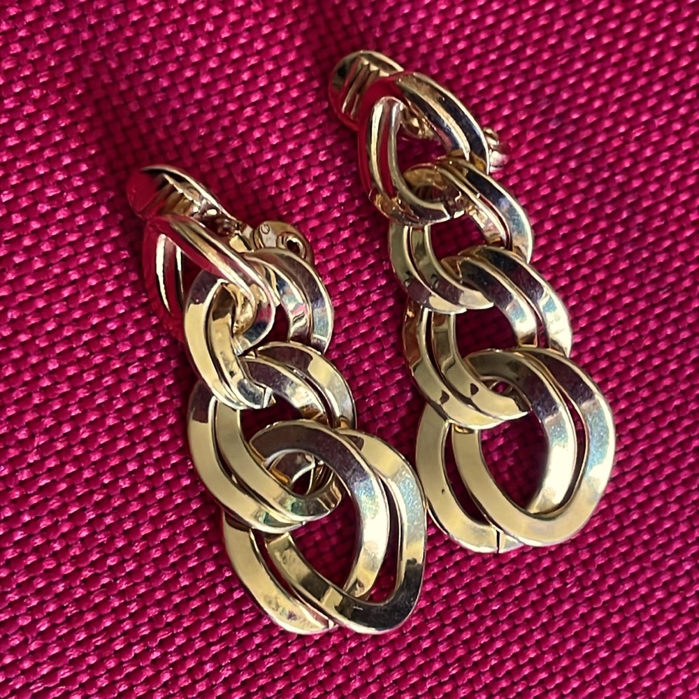 Monet Gold Chain Link Earrings